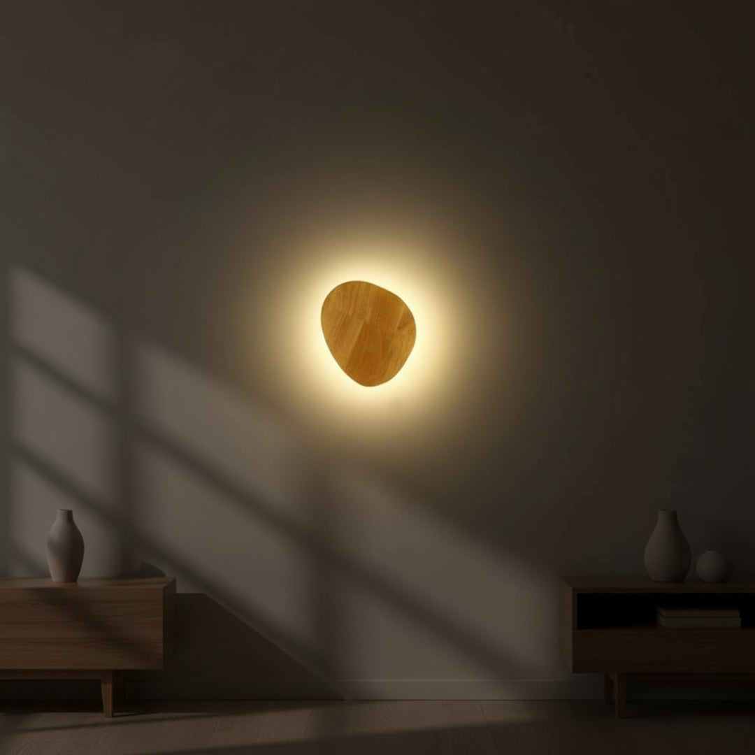 Applique Murale Scandinave LED Ovale en Bois
