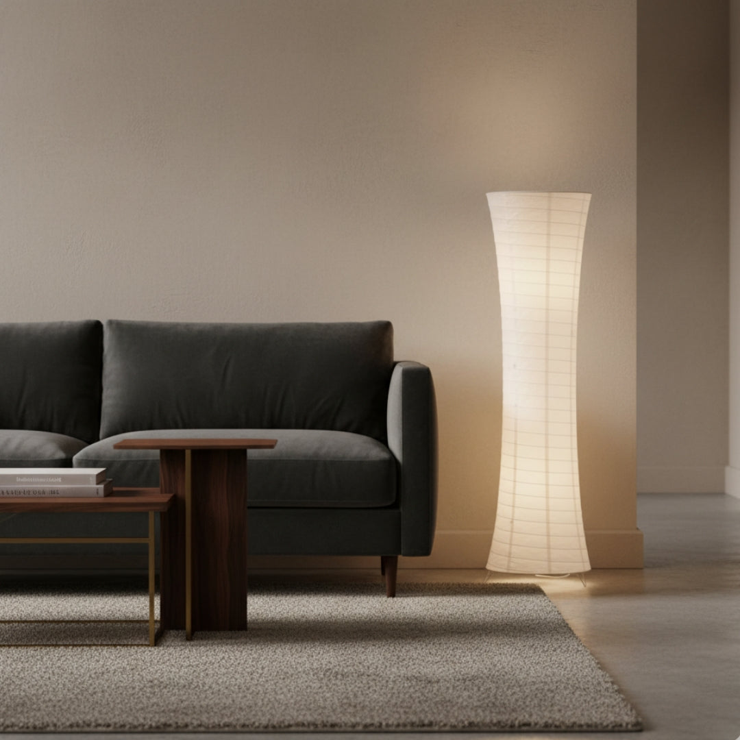 Lampe Sur Pied En Papier De Riz