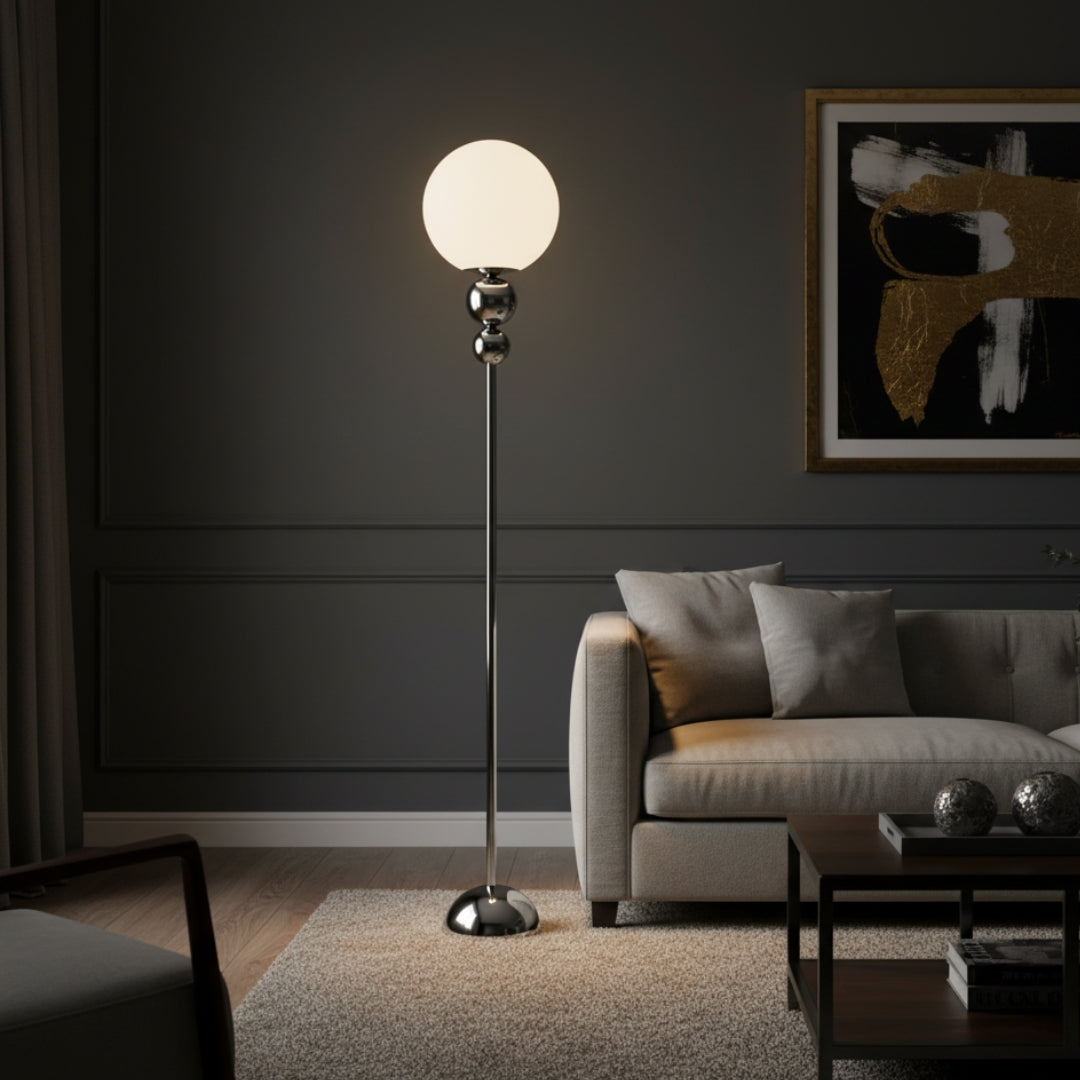 Lampe Sur Pied Globe En Verre