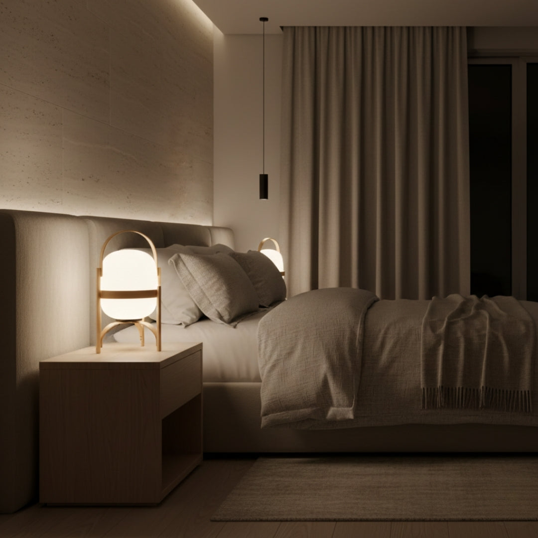 Lampe De Chevet Bois Style Japonais