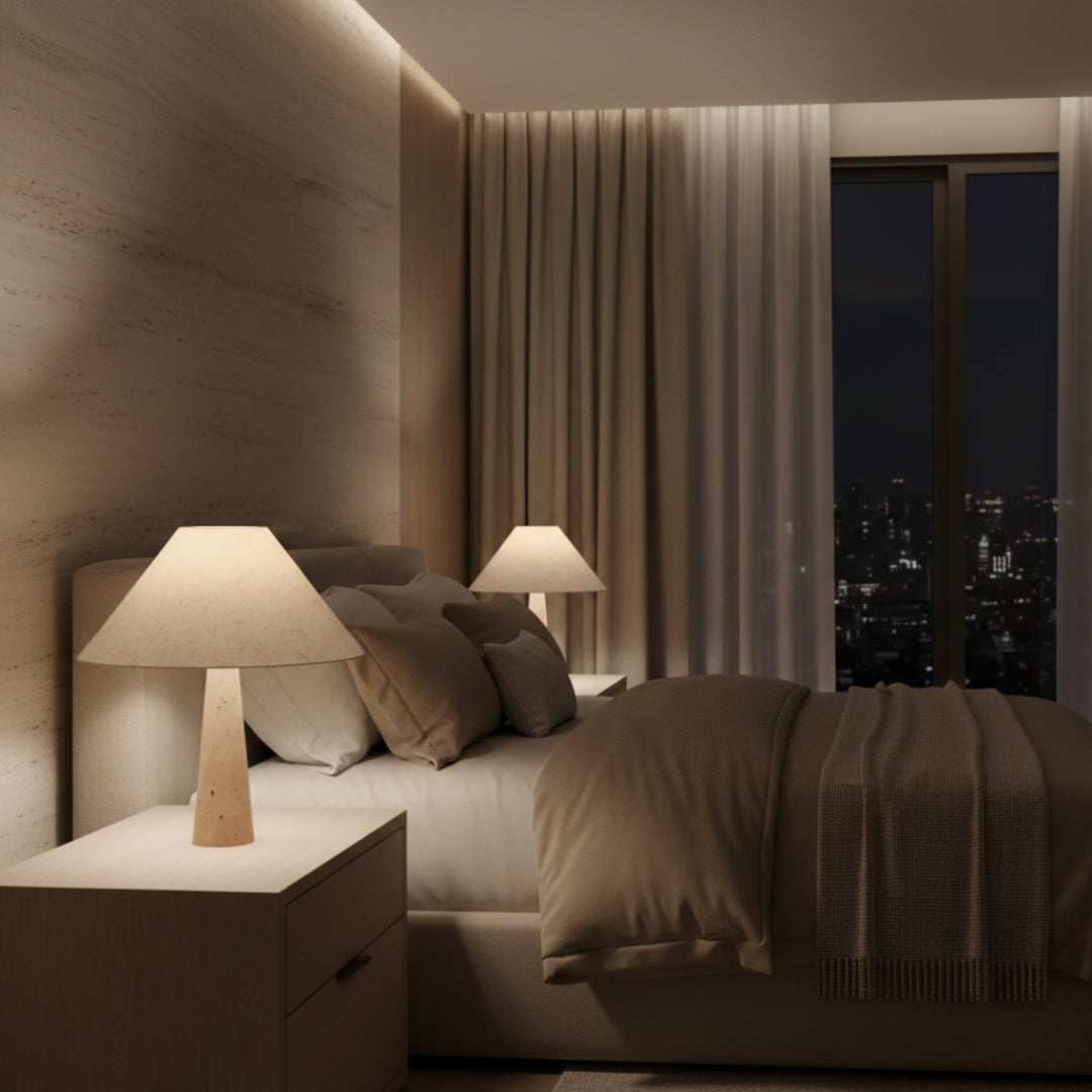 Lampe De Chevet En Pierre Taillé