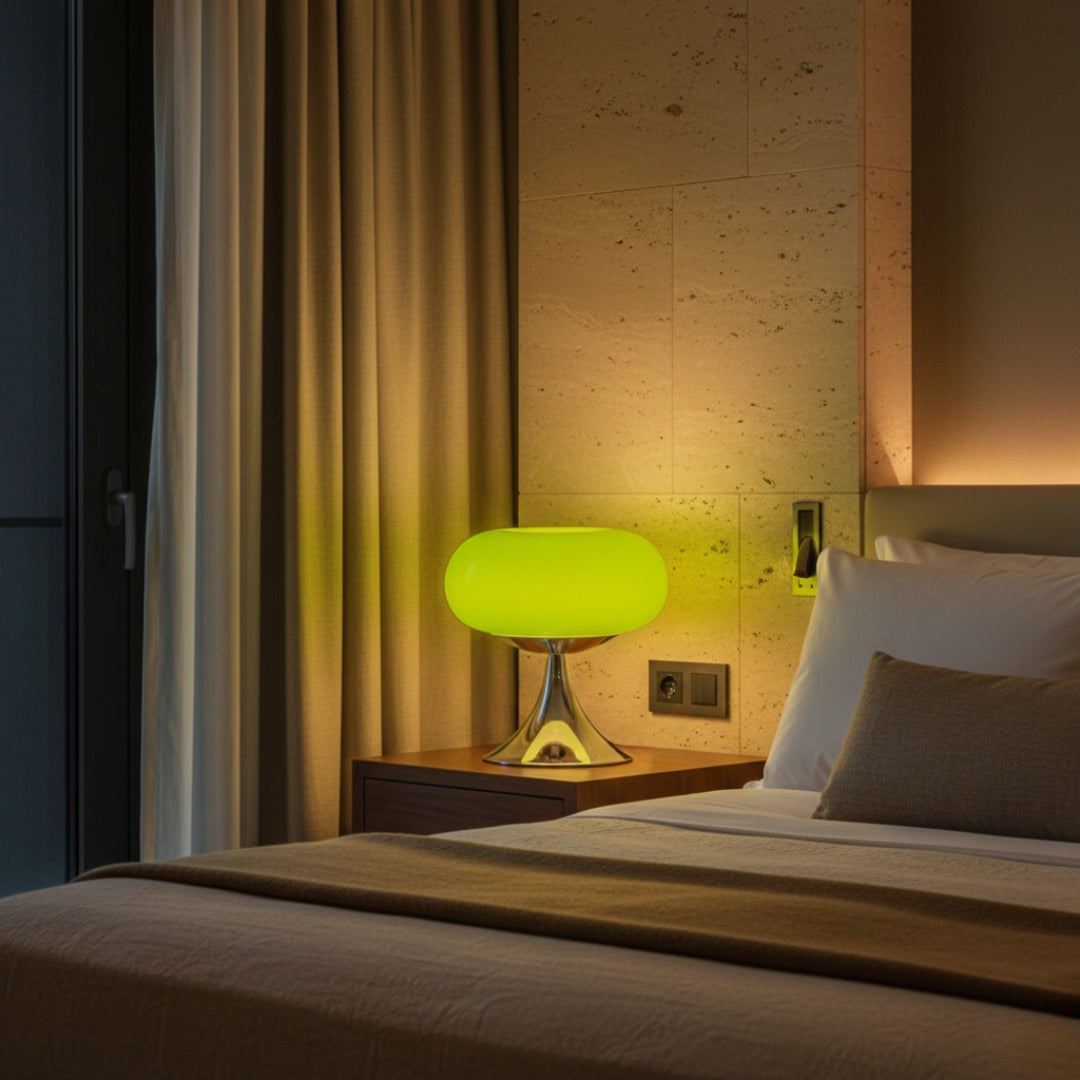 Lampe De Chevet En Verre Coloré