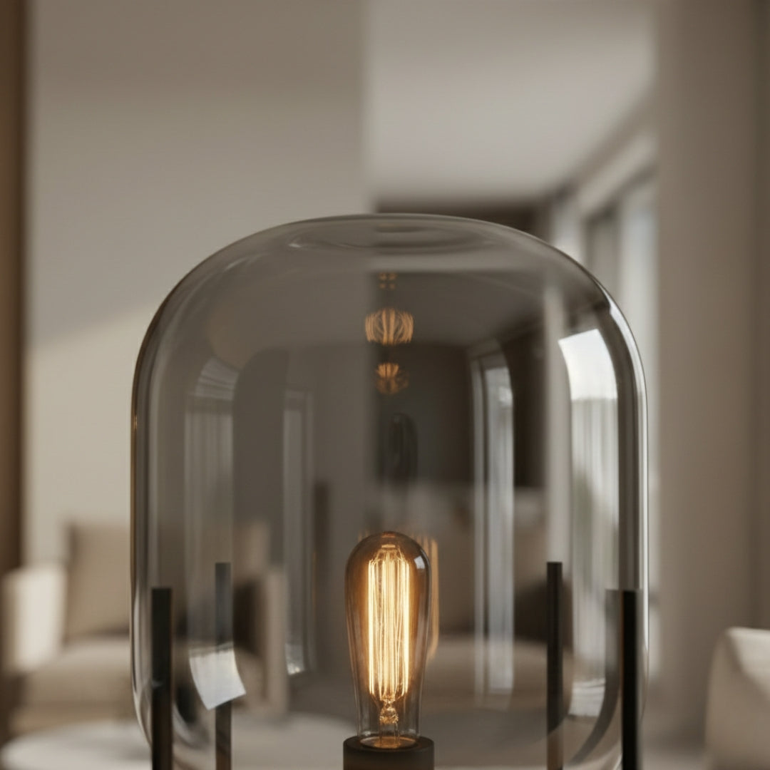 Lampe De Chevet En Verre Fumé