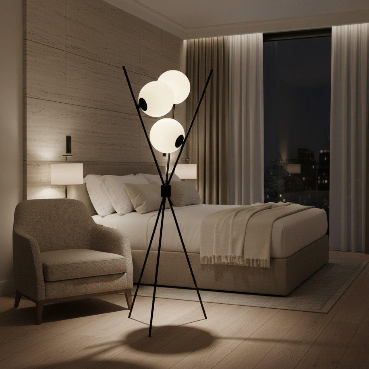 Lampe Sur Pied 3 Globes