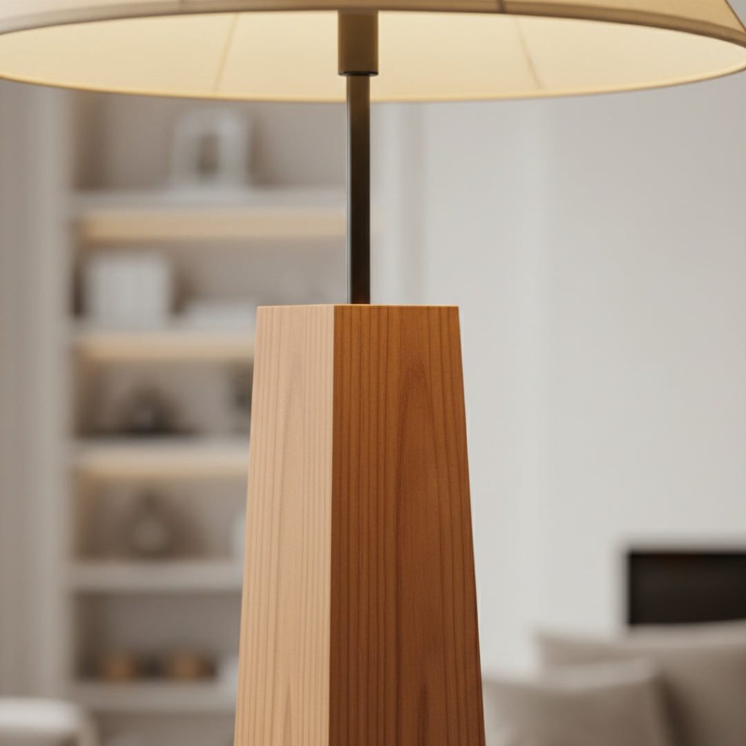 Lampe Sur Pied Blanc Et bois