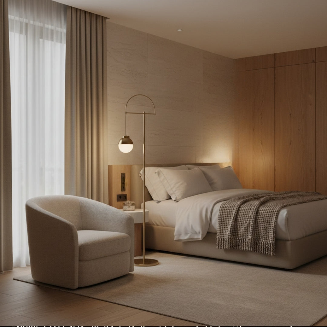 Lampe Sur Pied Doré Classique