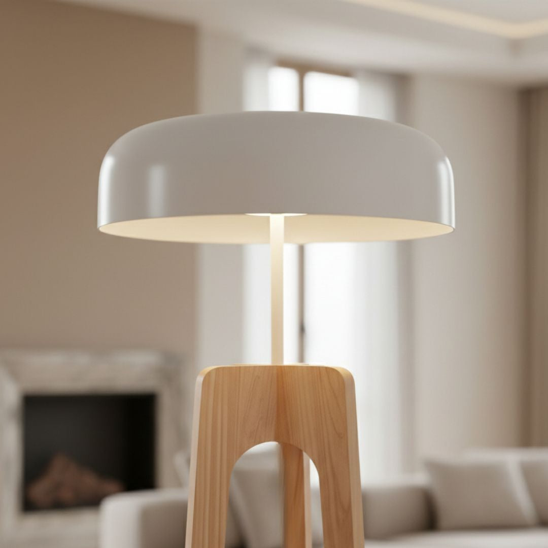 Lampe Sur Pied En Bois Classique