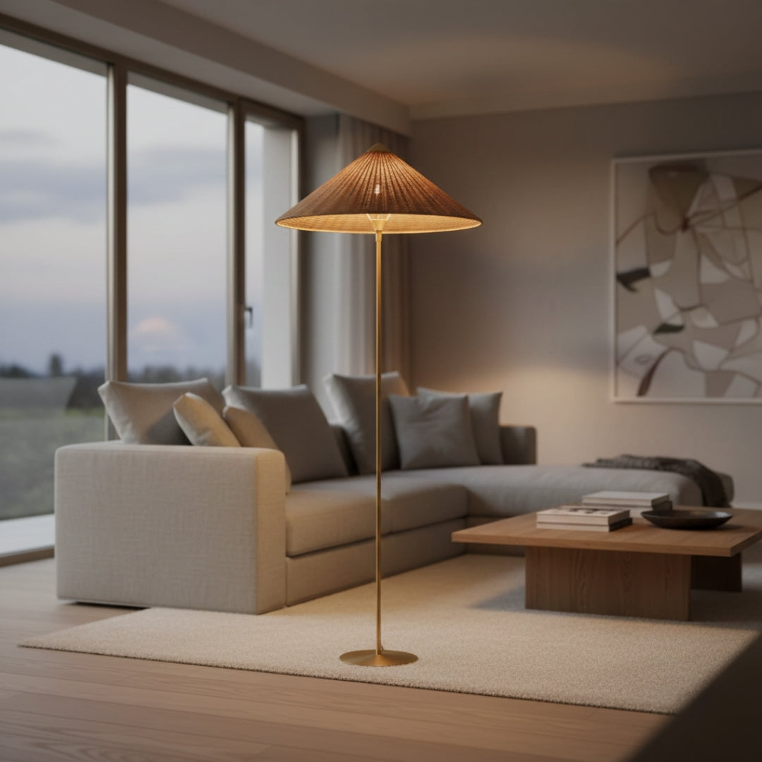 Lampe Sur Pied En Rotin