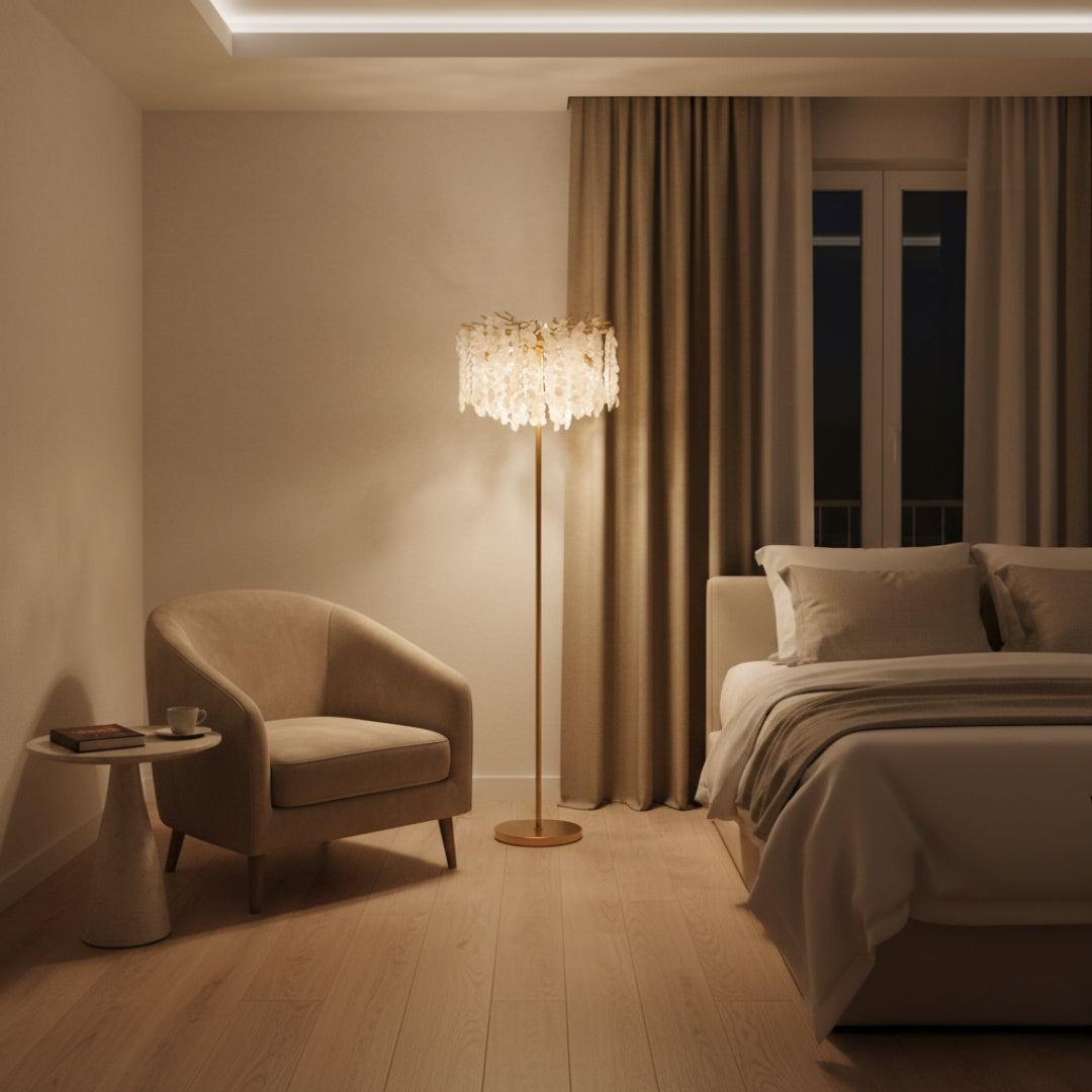 Lampe Sur Pied Pluie De Cristal