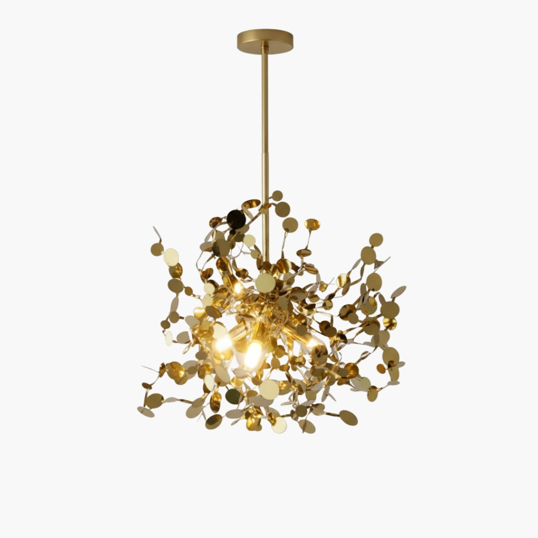 Lustre Chromé Arbre à Feuilles Rondes