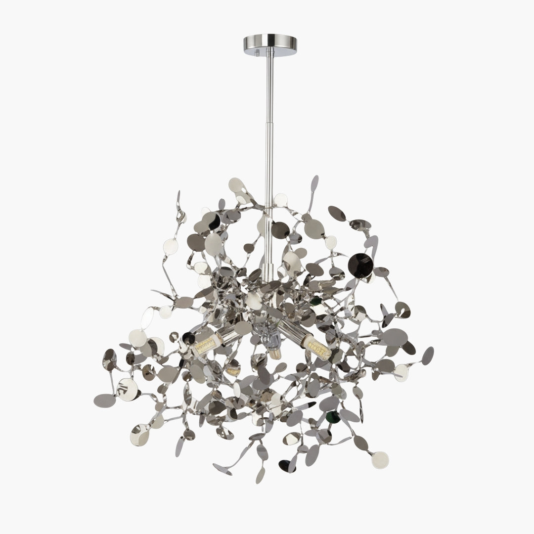 Lustre Chromé Arbre à Feuilles Rondes