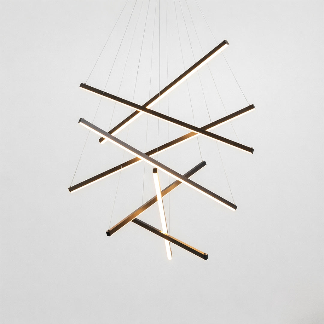 Lustre LED Design à Baguettes Métalliques