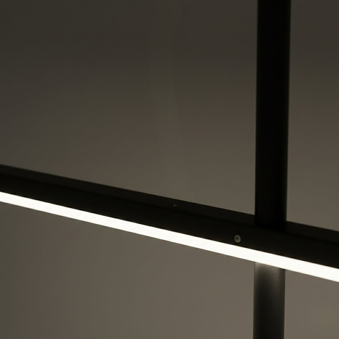 Lustre LED Noir Minimaliste Dimmable Moderne