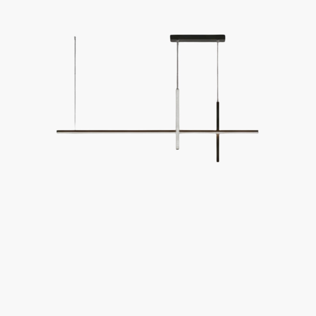 Lustre LED Noir Minimaliste Dimmable Moderne