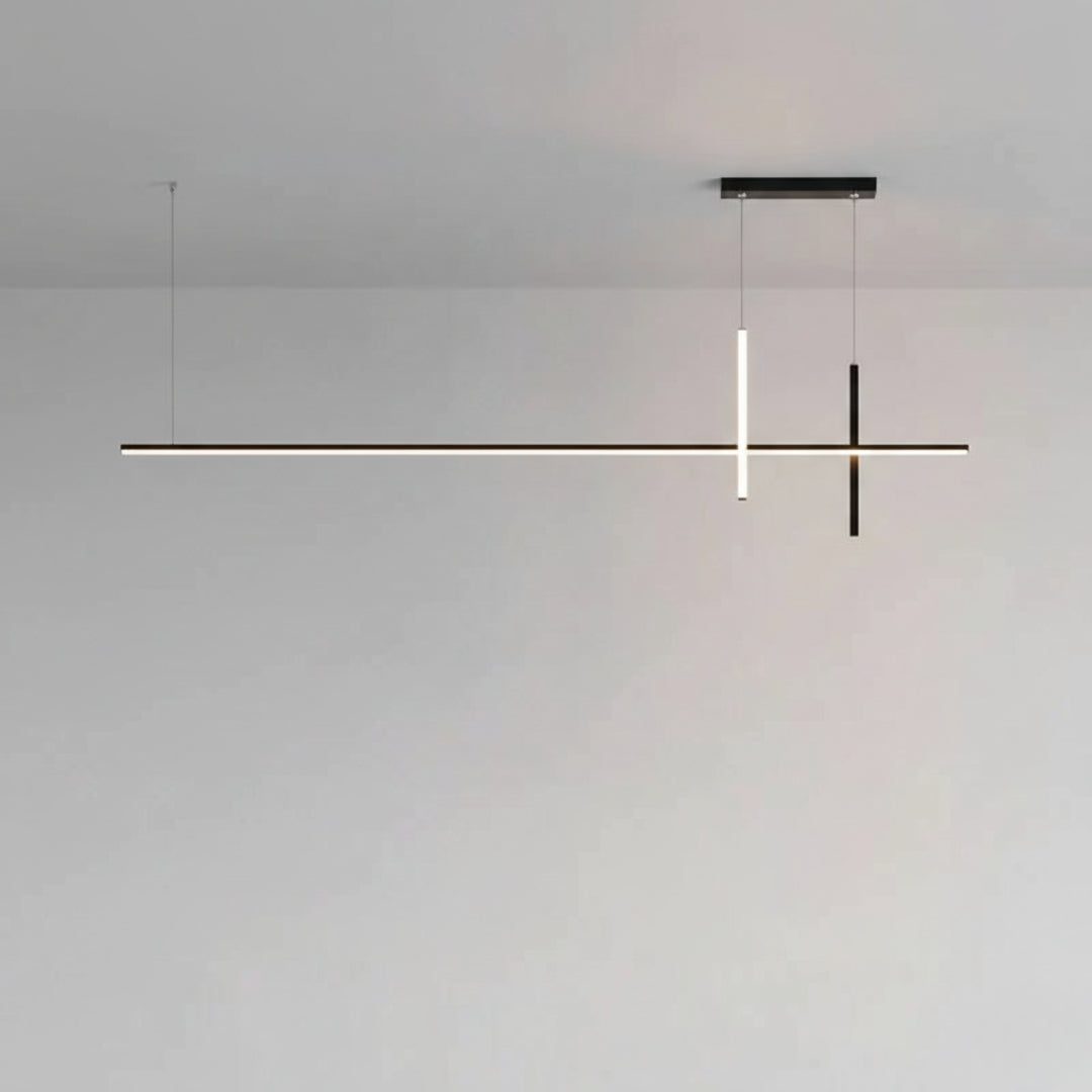 Lustre LED Noir Minimaliste Dimmable Moderne