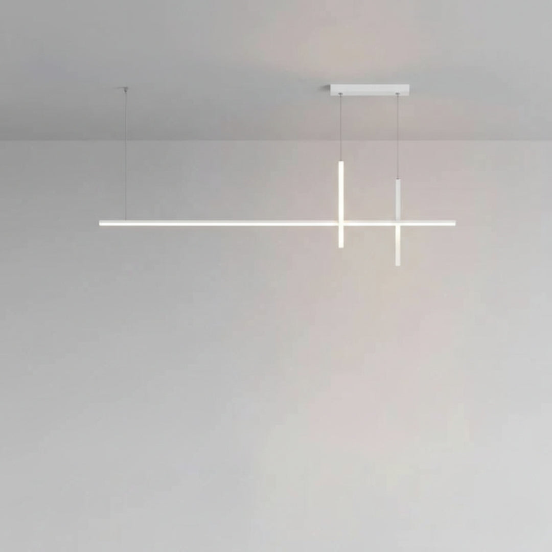 Lustre LED Noir Minimaliste Dimmable Moderne