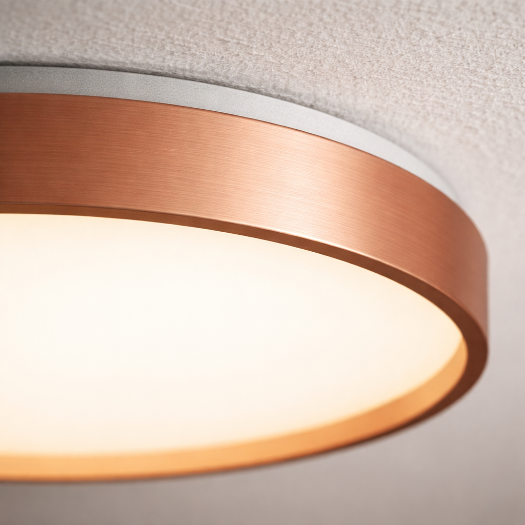 Plafonnier LED circulaire en métal design fin