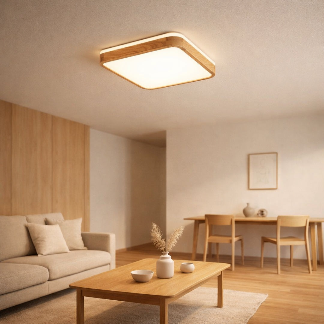 Plafonnier Bois LED Design Formes Modernes