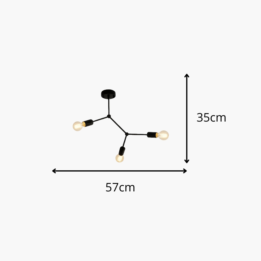 Plafonnier Branche Spots Rétro Design