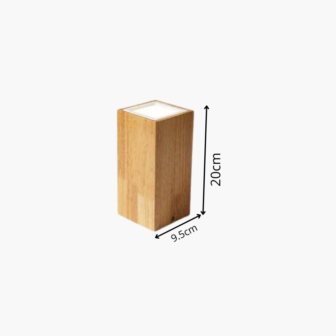 Plafonnier Cube en Bois LED Lumière Élégante