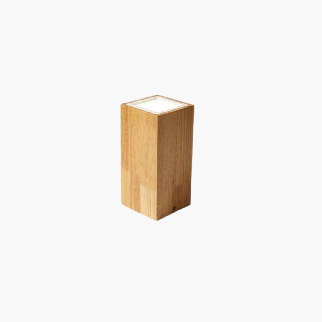 Plafonnier Cube en Bois LED Lumière Élégante