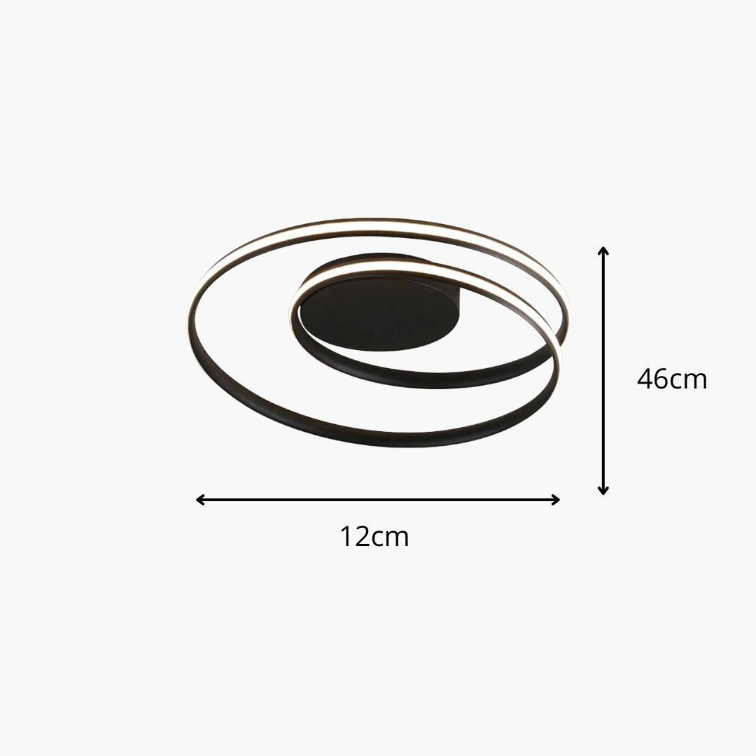 Plafonnier LED Double Boucle Noir