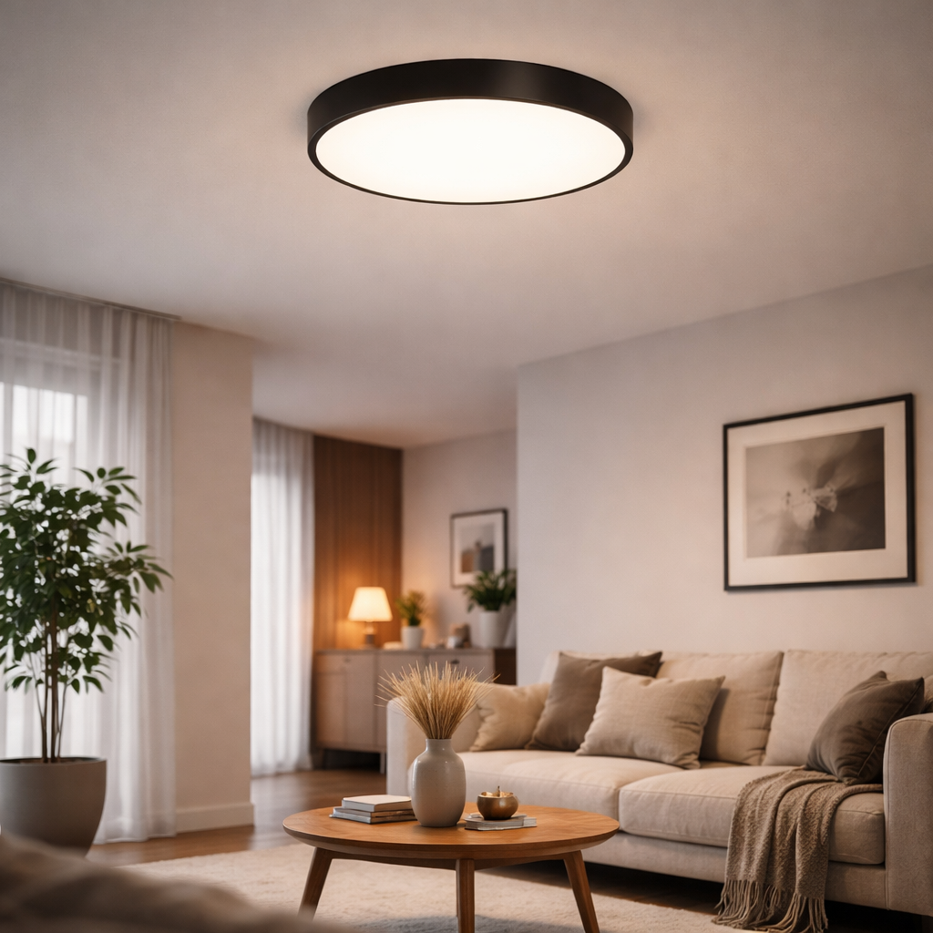 Plafonnier LED design plat arrondi