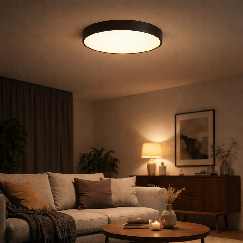Plafonnier LED design plat arrondi