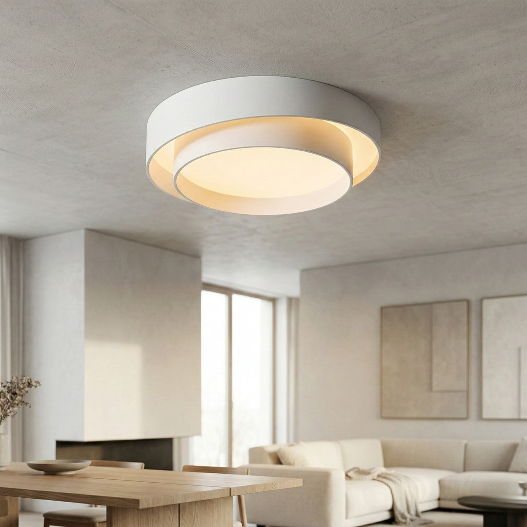 Plafonnier Rond LED Design Moderne Blanc