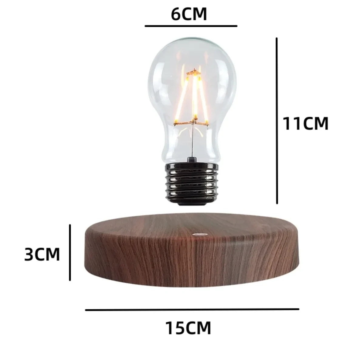 Lampe De Chevet Bois Ampoule Lévitation Magnétique