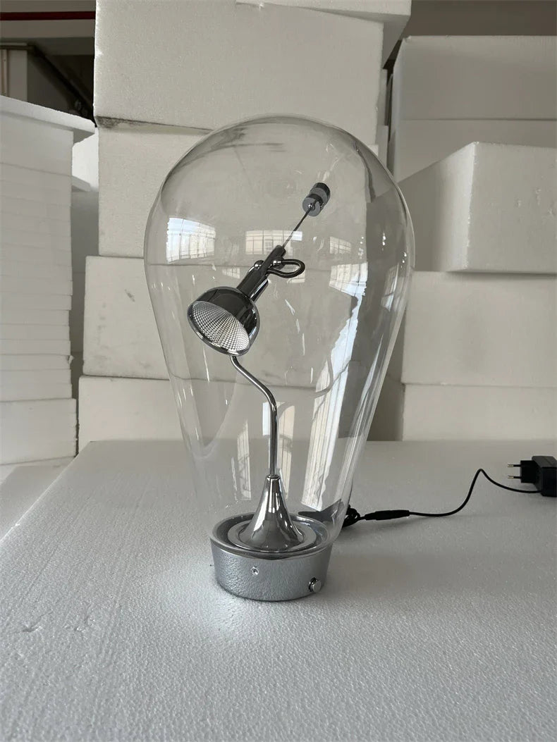 Lampe De Chevet En Verre Vintage