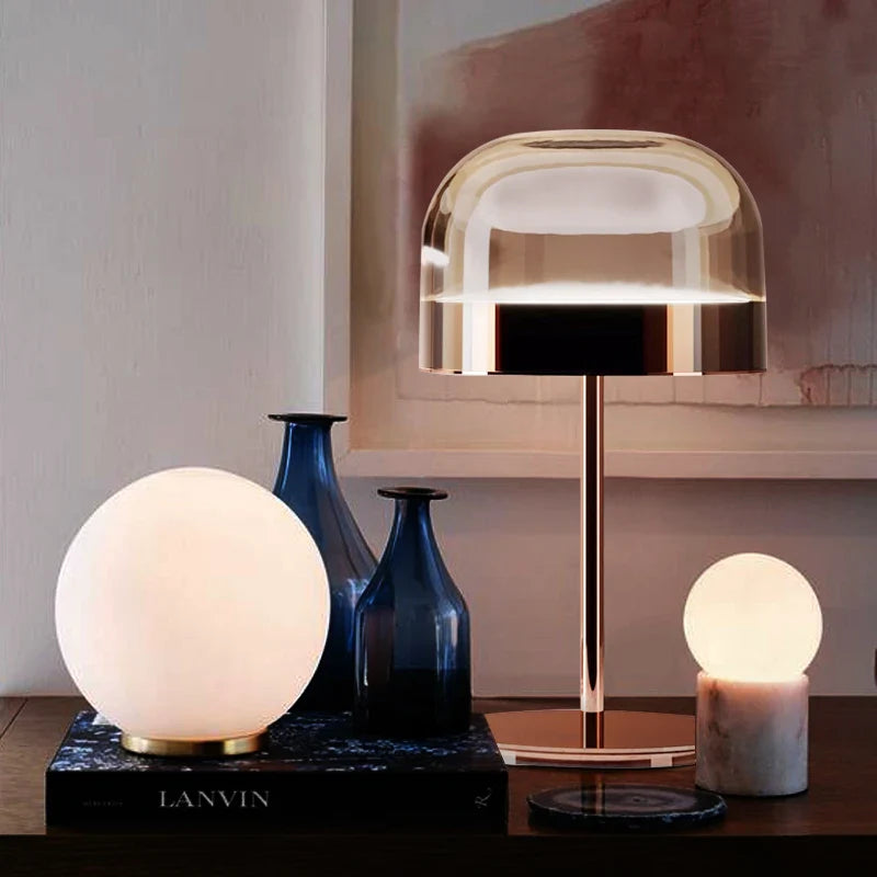 Lampe De Chevet En Verre Transparent