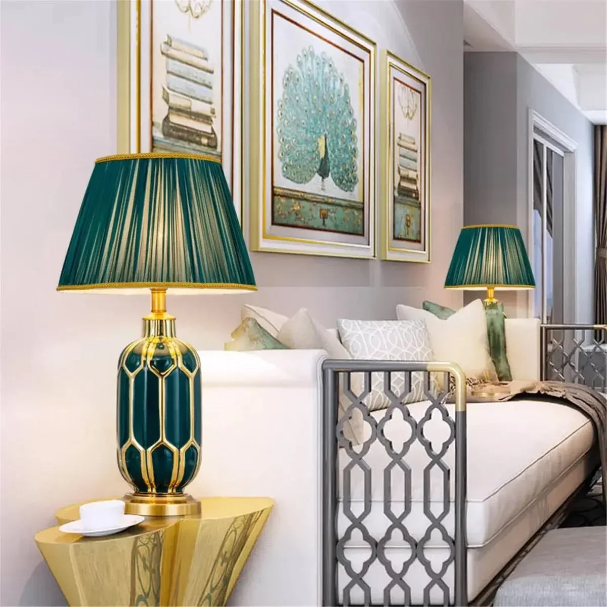 Lampe De Chevet Verte Emeraude