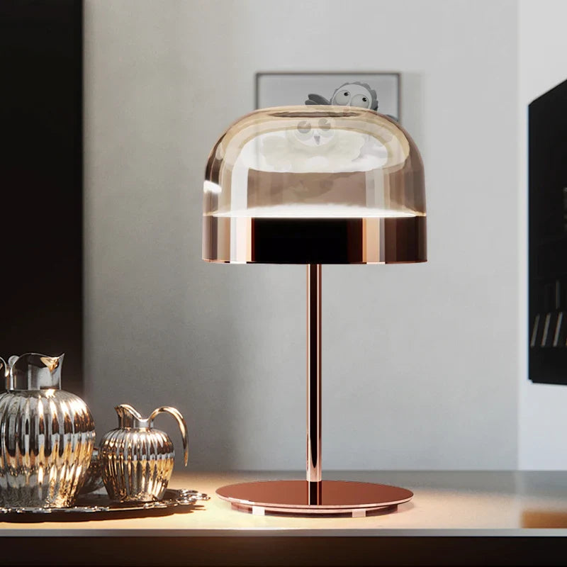 Lampe De Chevet En Verre Transparent