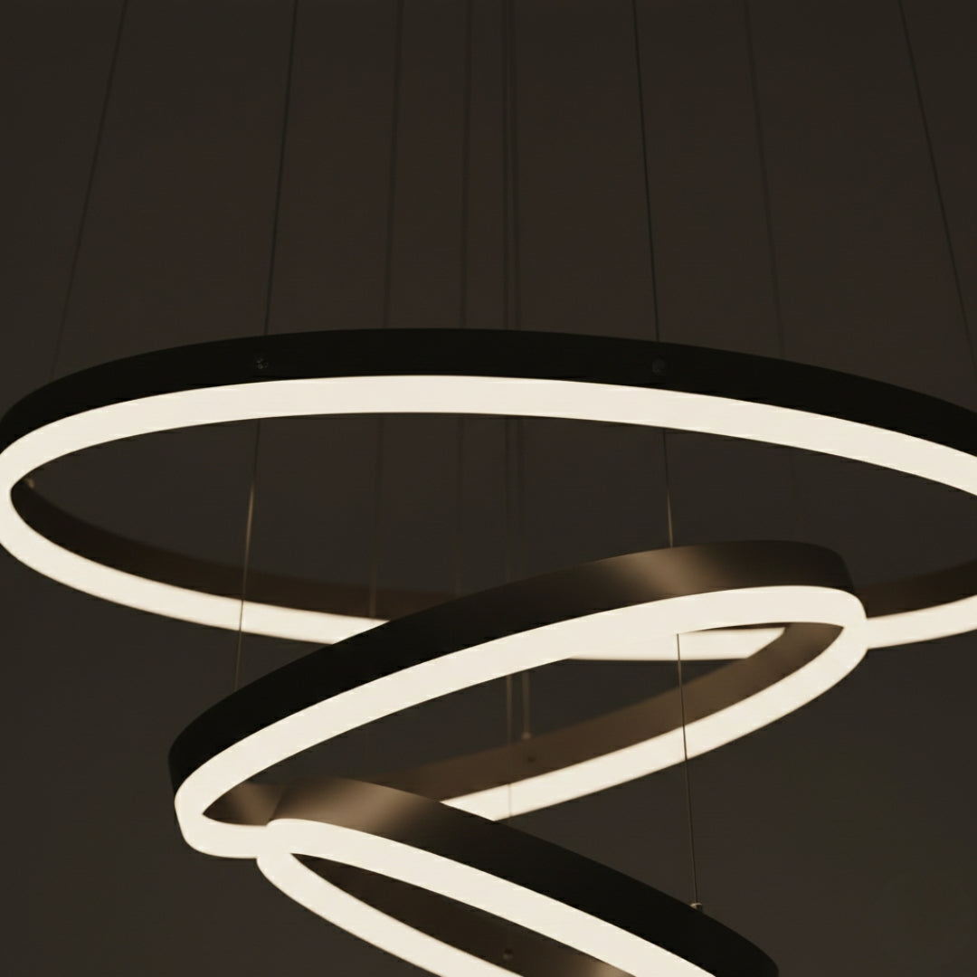 Suspension LED Moderne à Anneaux Circulaires