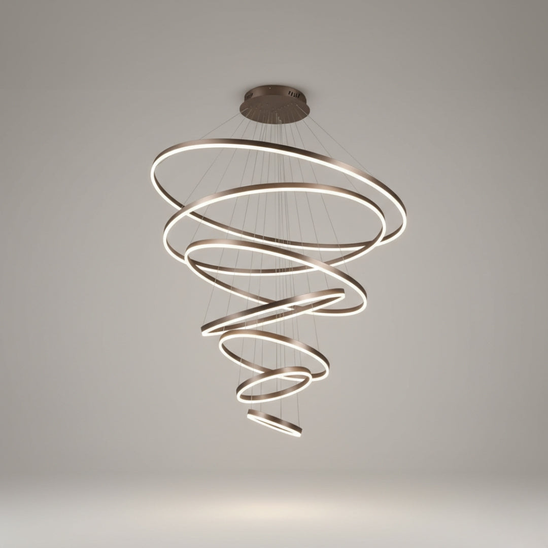 Suspension LED Moderne à Anneaux Circulaires