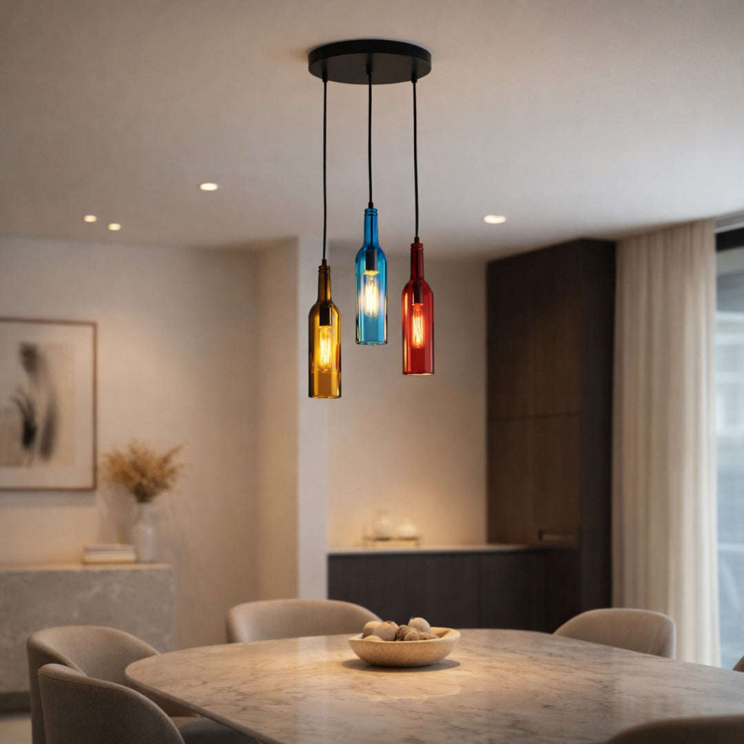 Suspension en Verre Design Bouteille Moderne