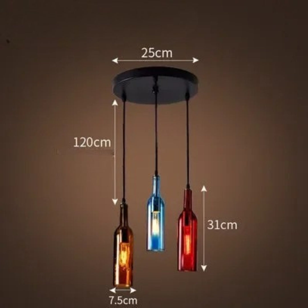 Suspension en Verre Design Bouteille Moderne