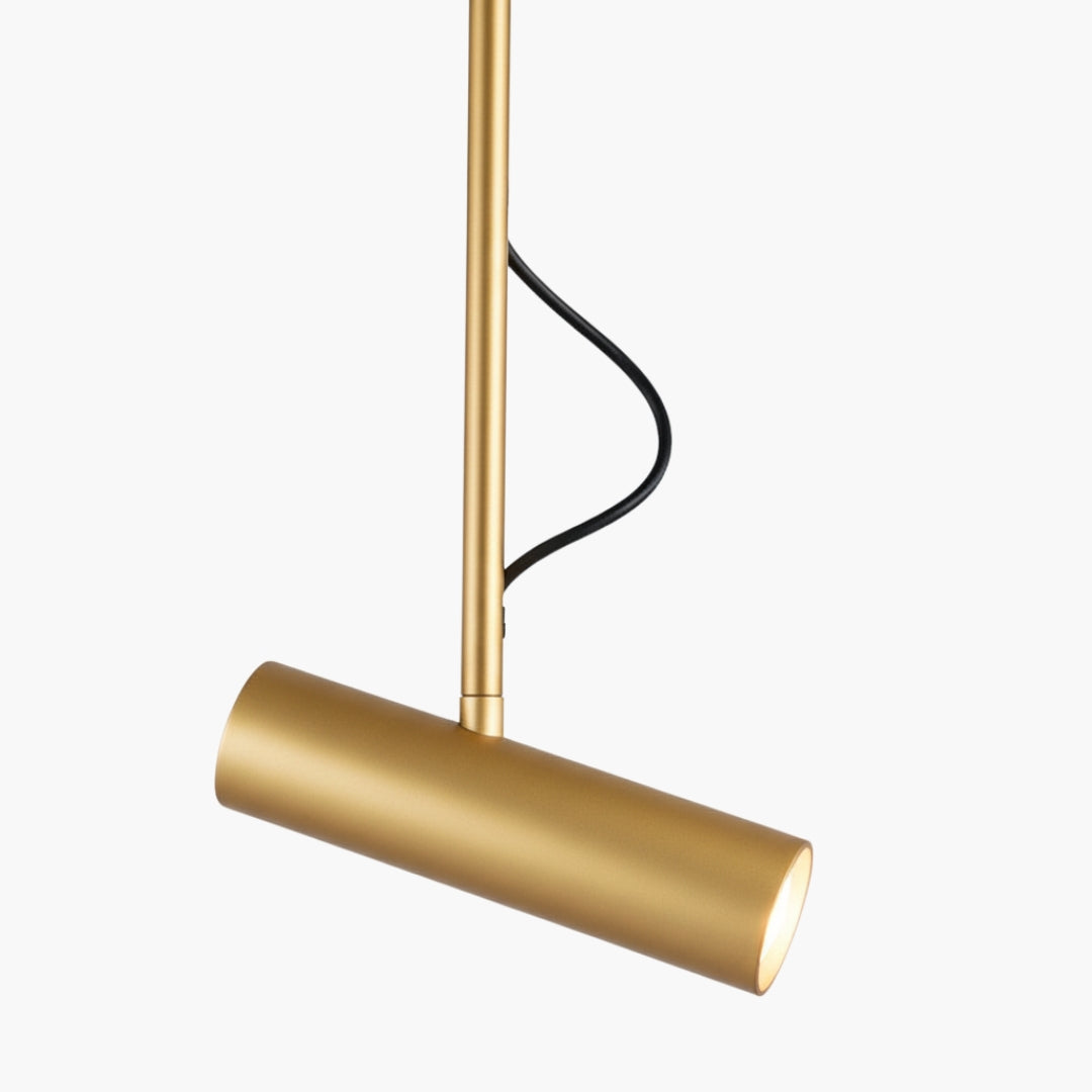 Suspension design spot orientable et tige dorée