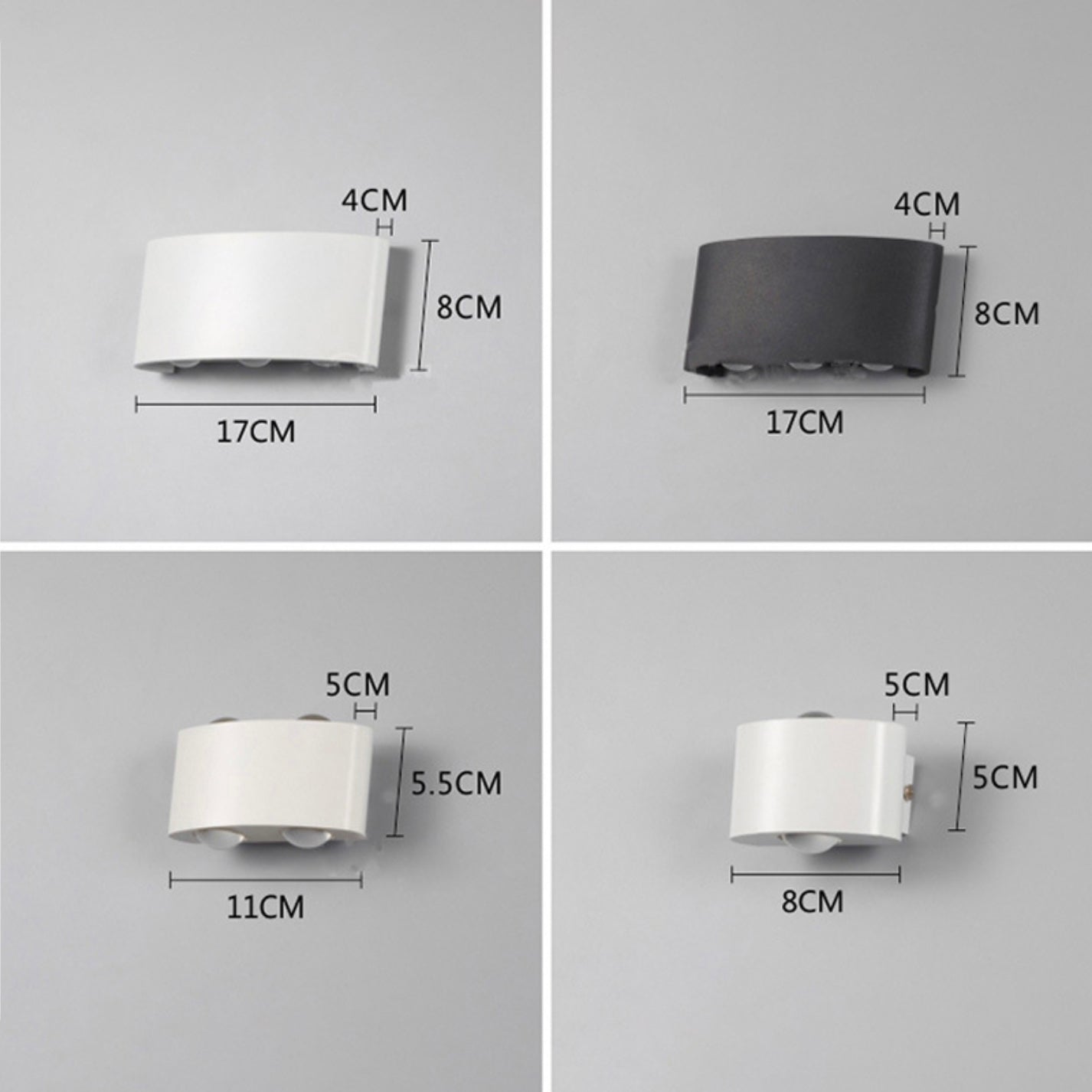 Applique Murale Extérieure LED Noir ou Blanc