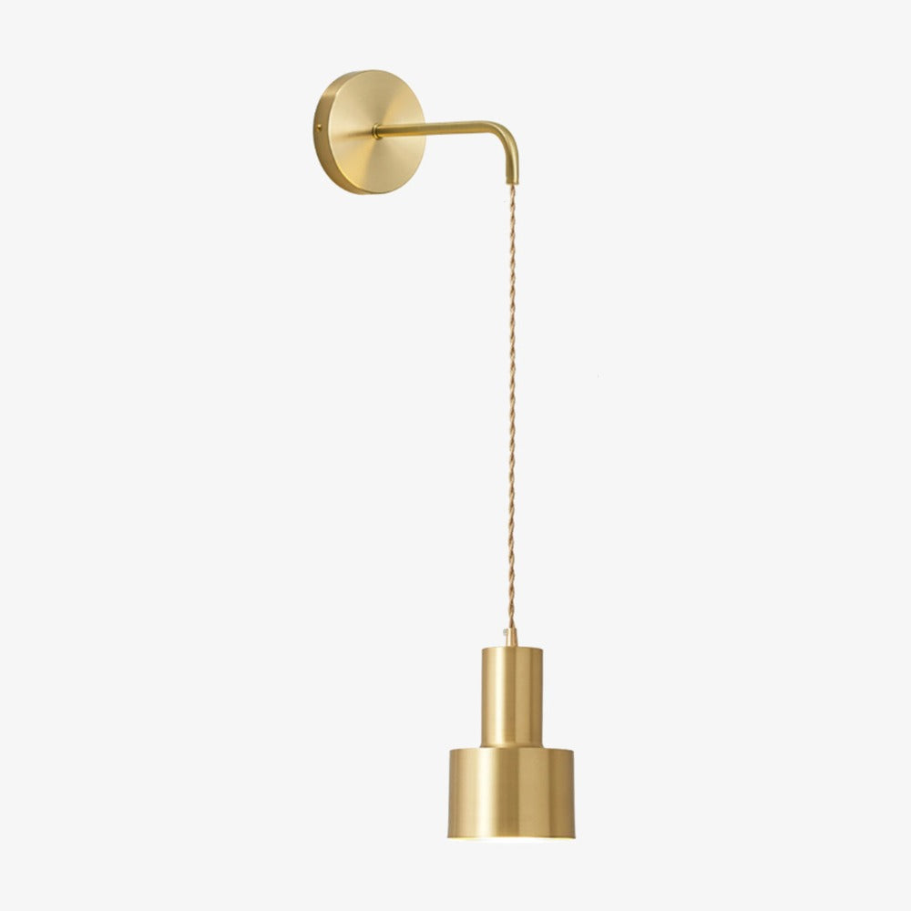 Applique Murale Dorée avec Lampe Suspendue Design