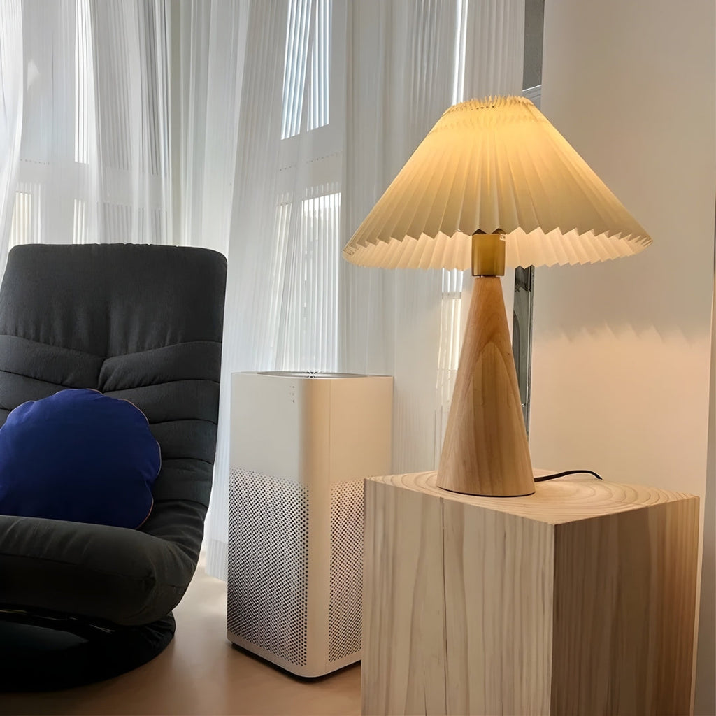 Lampe De Chevet Bois Et Blanc
