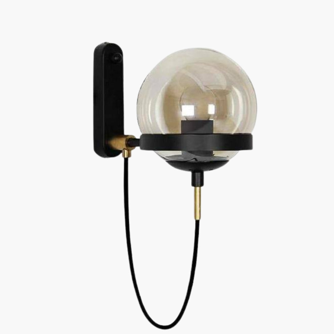 Applique Murale LED Métal avec Boule en Verre Design