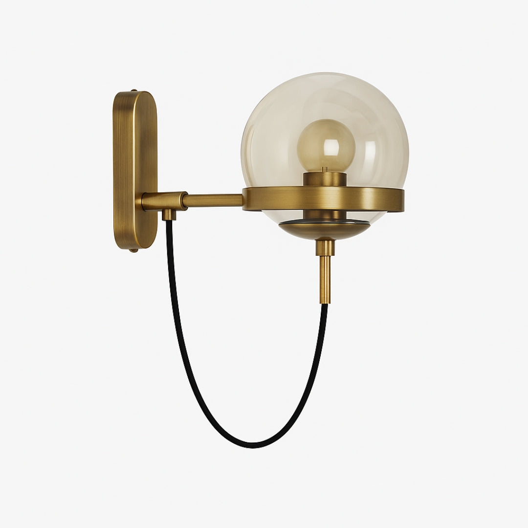Applique Murale LED Métal avec Boule en Verre Design