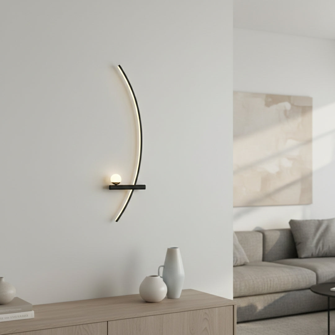 Applique Murale LED Minimaliste Noire Moderne