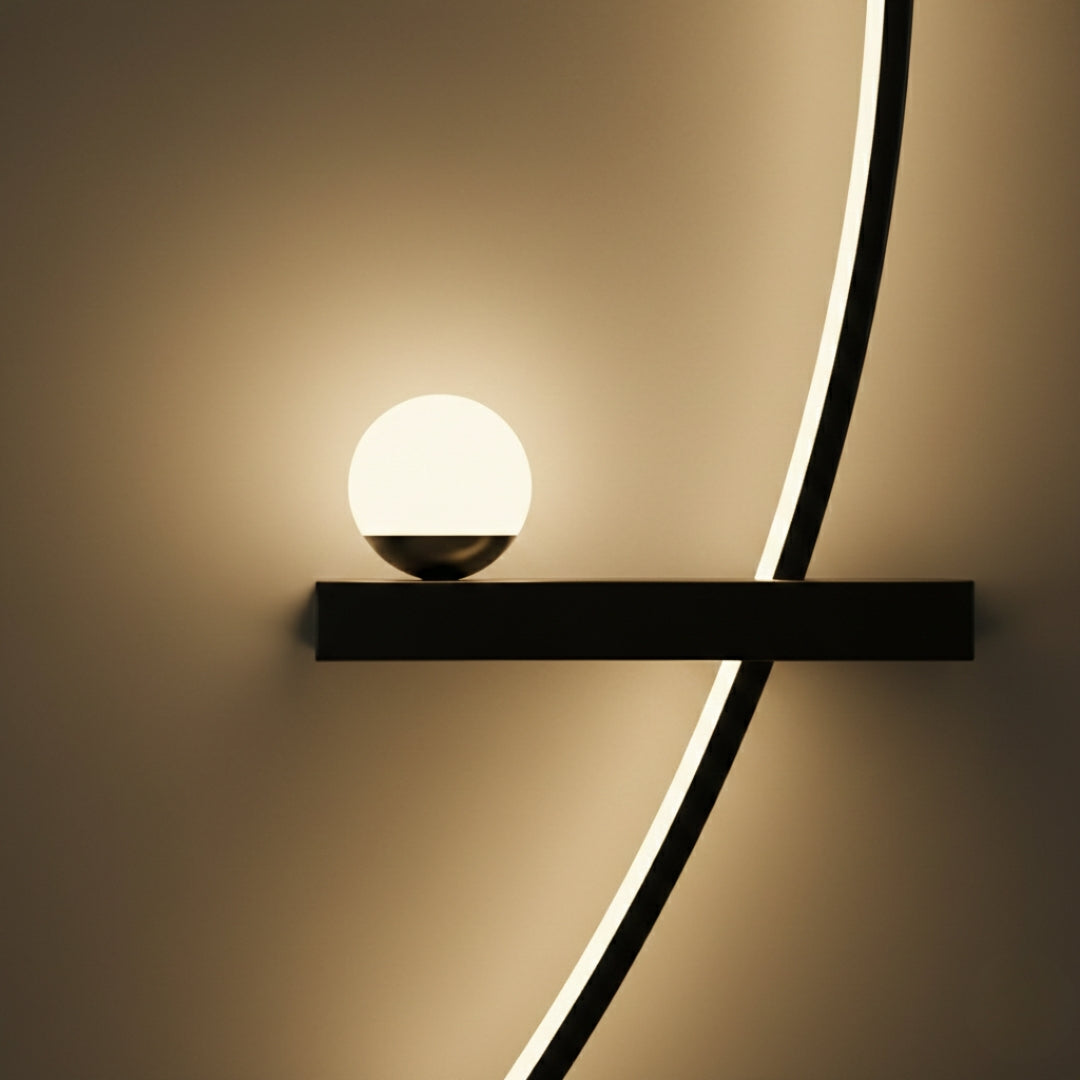 Applique Murale LED Minimaliste Noire Moderne