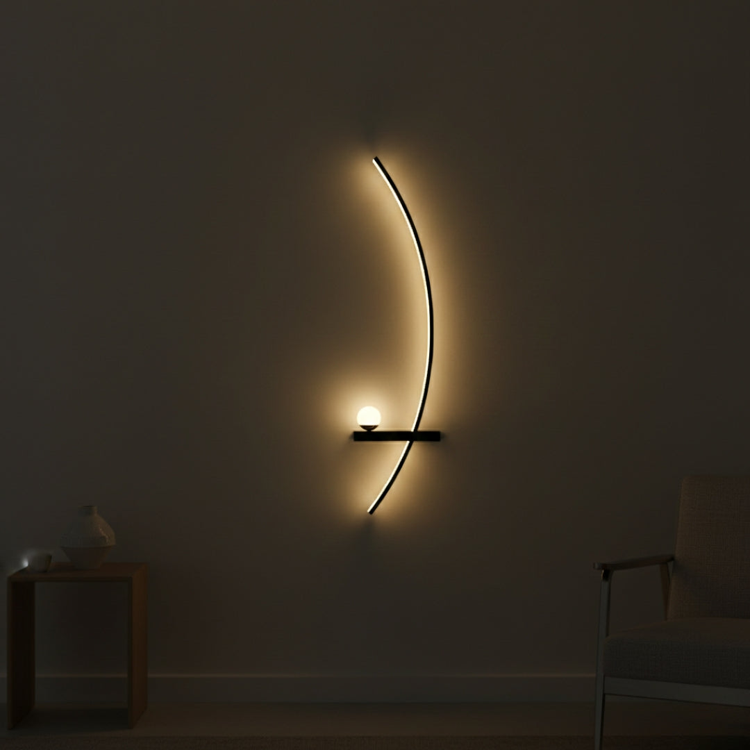 Applique Murale LED Minimaliste Noire Moderne