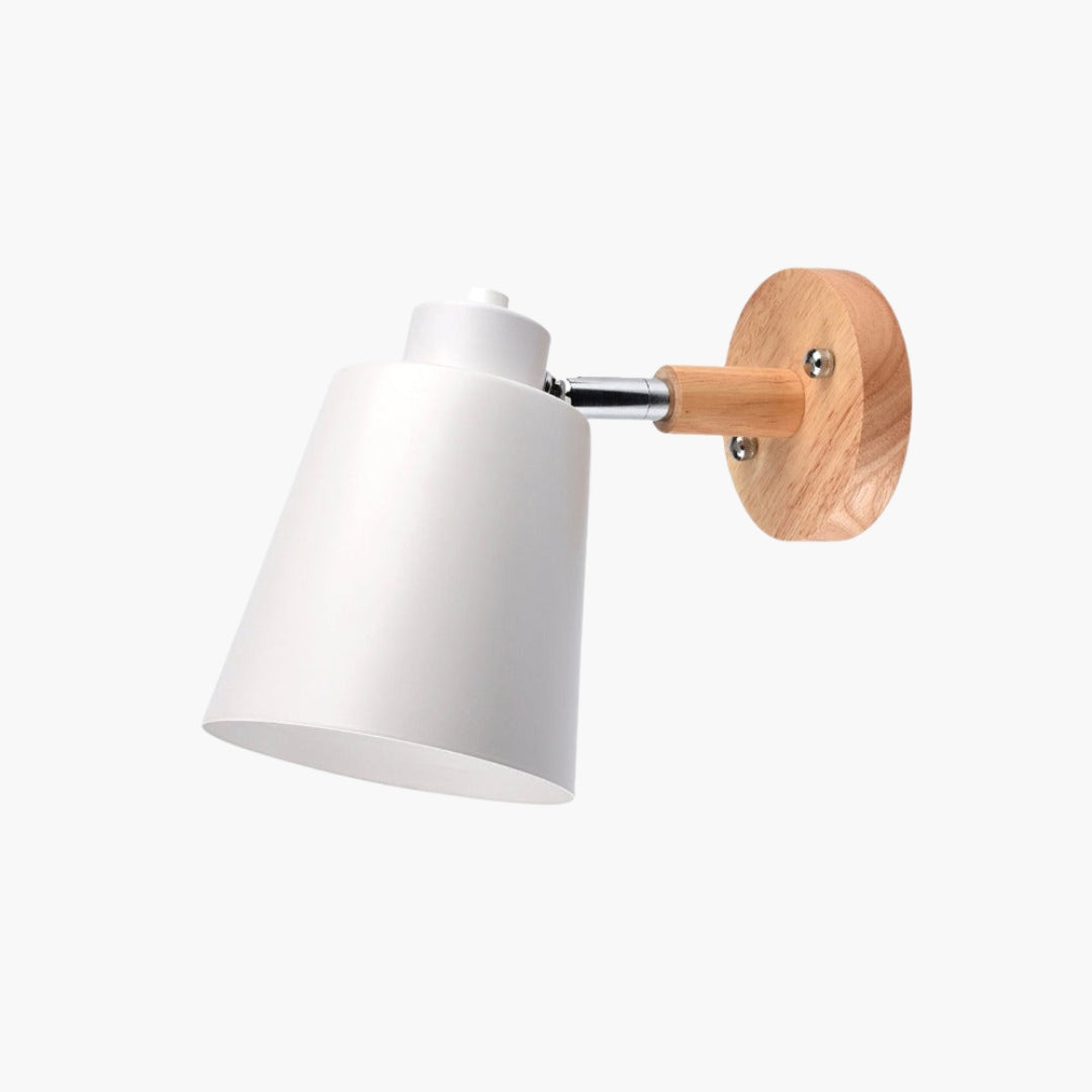 Applique Murale LED Orientable Métal et Support Bois