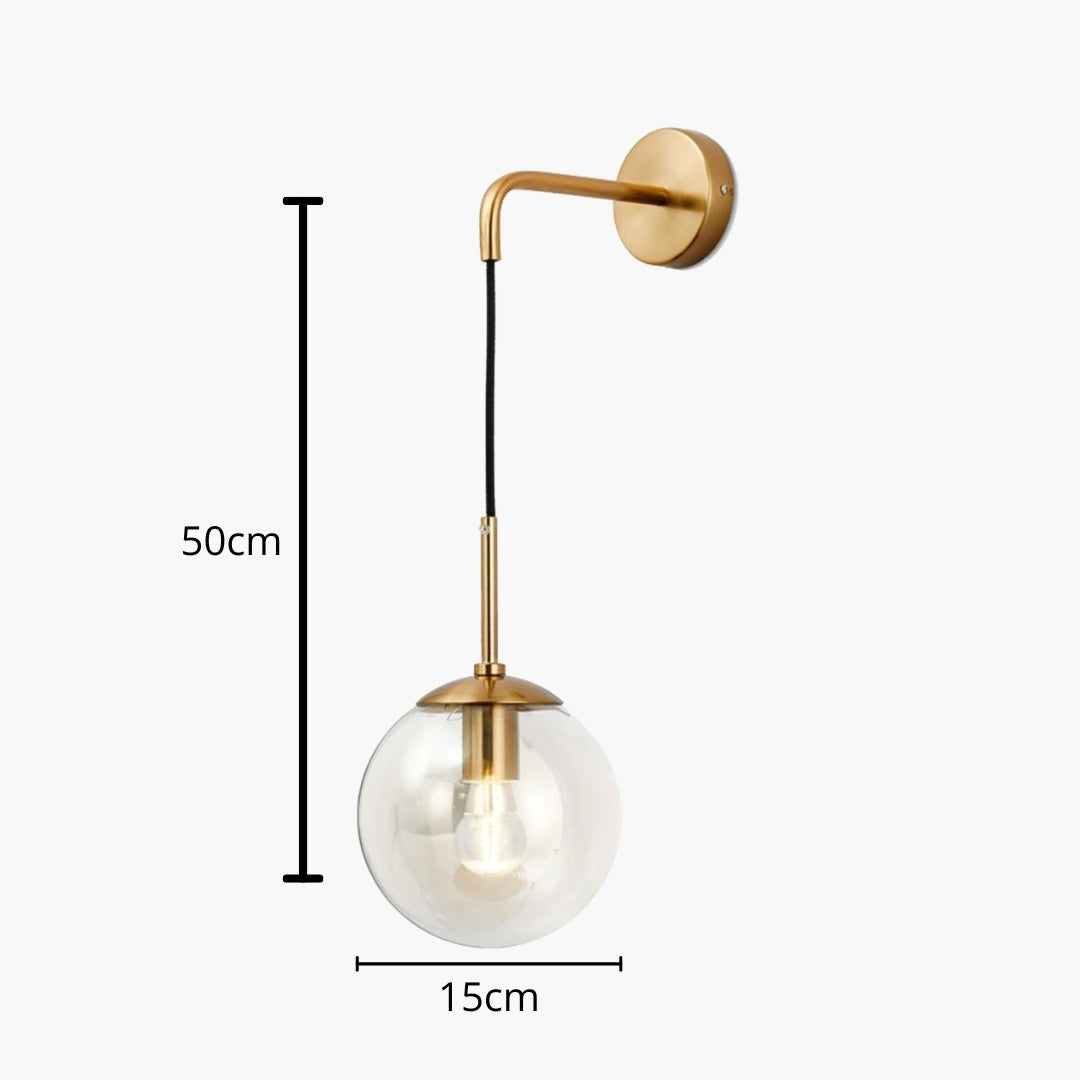 Applique Murale avec Boule de Verre Suspendue Design Moderne