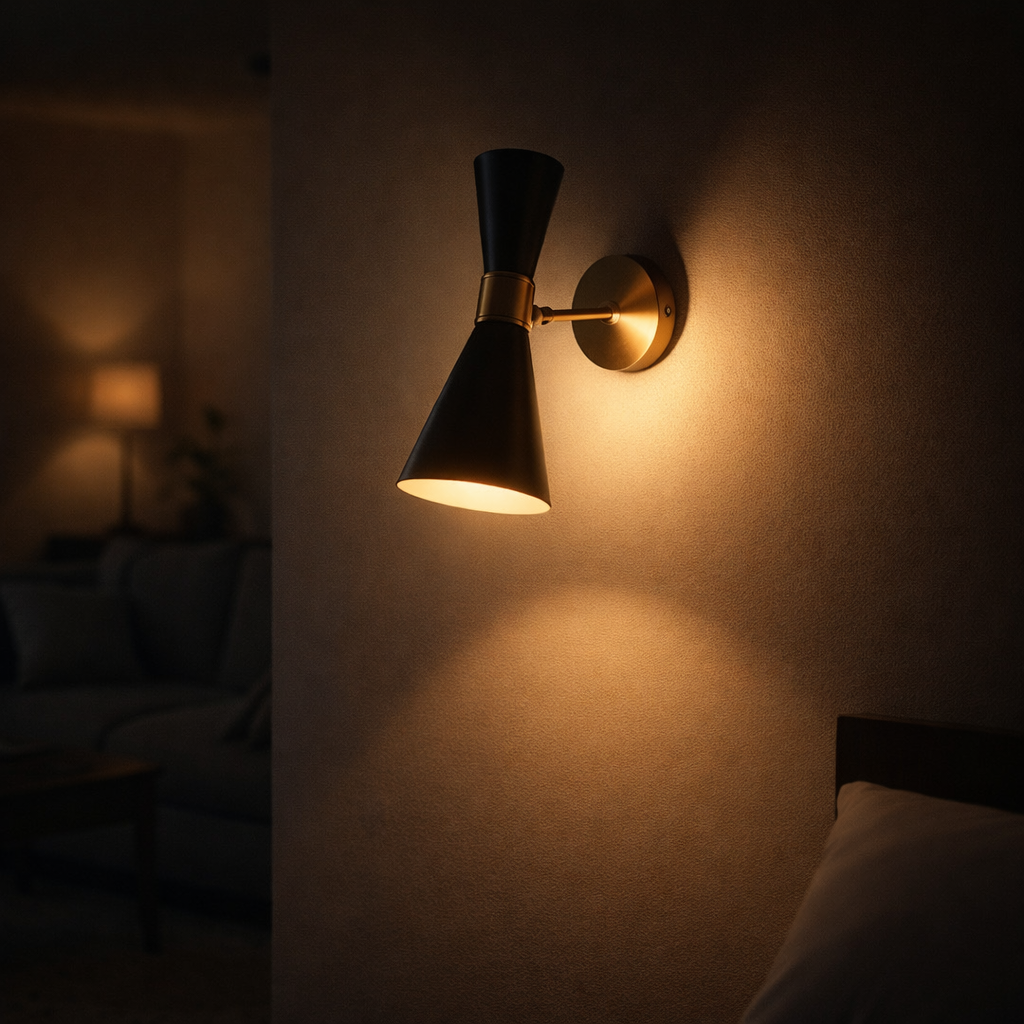 Applique murale LED dorée design triangulaire
